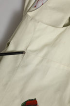 Beige Floral Sleeveless A-line Midi Dress