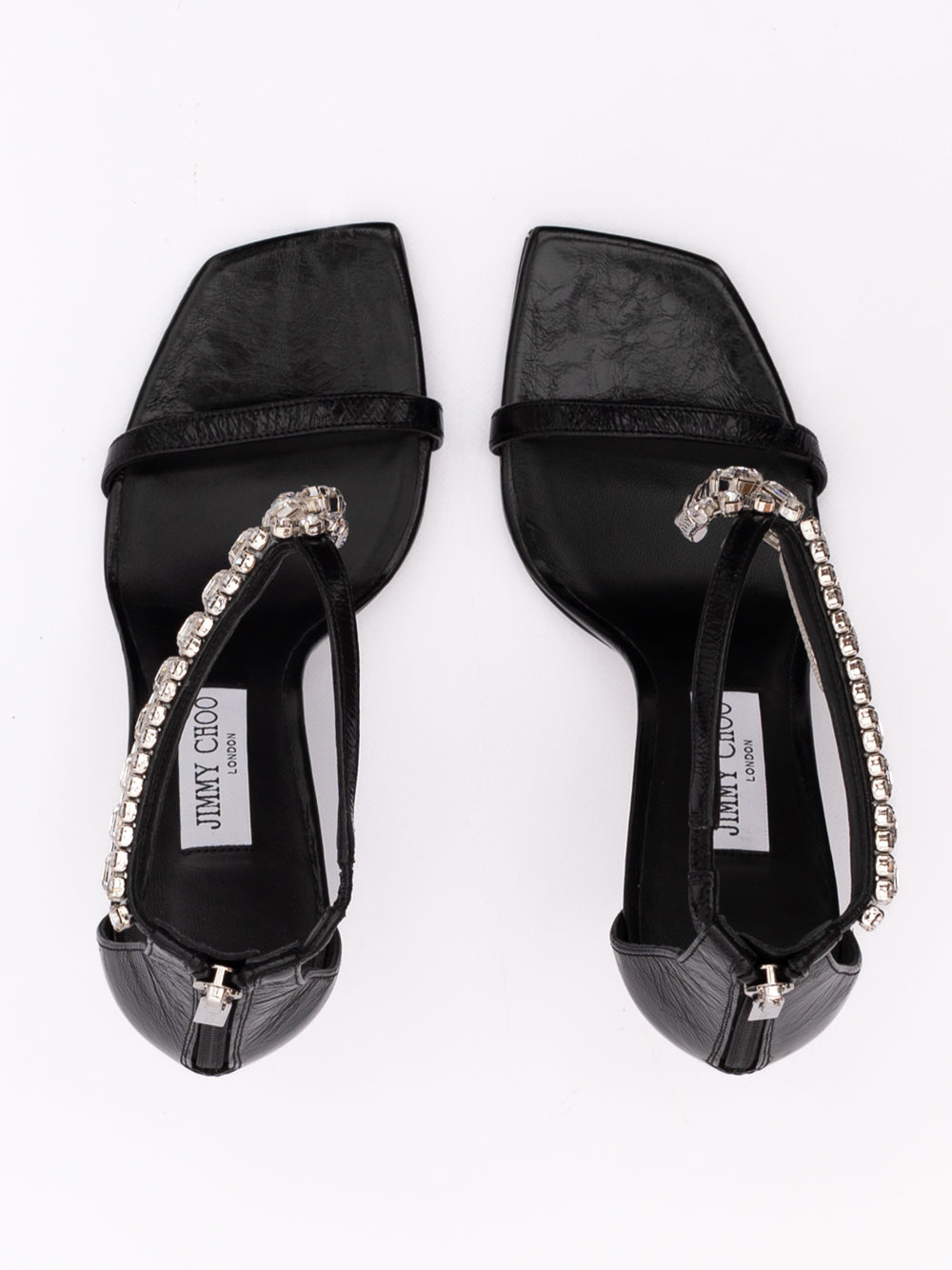 Black Leather Verity 100 Sandals