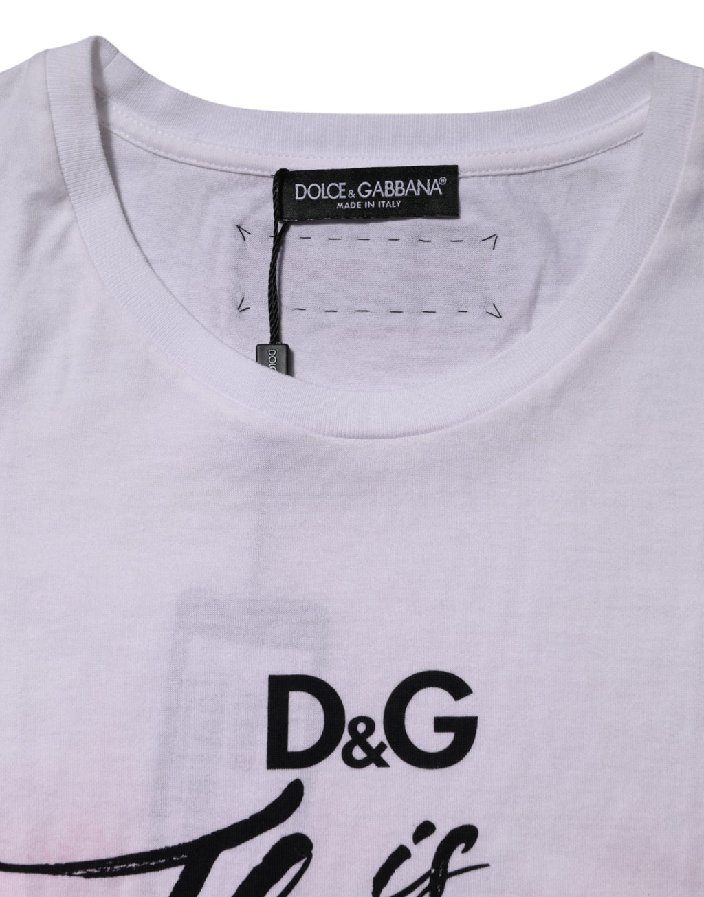 White D&G Is Flowers Embellished T-shirt