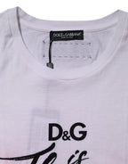 White D&G Is Flowers Embellished T-shirt