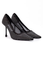 Black Mesh Satin Crystal Ixia 95 Pumps