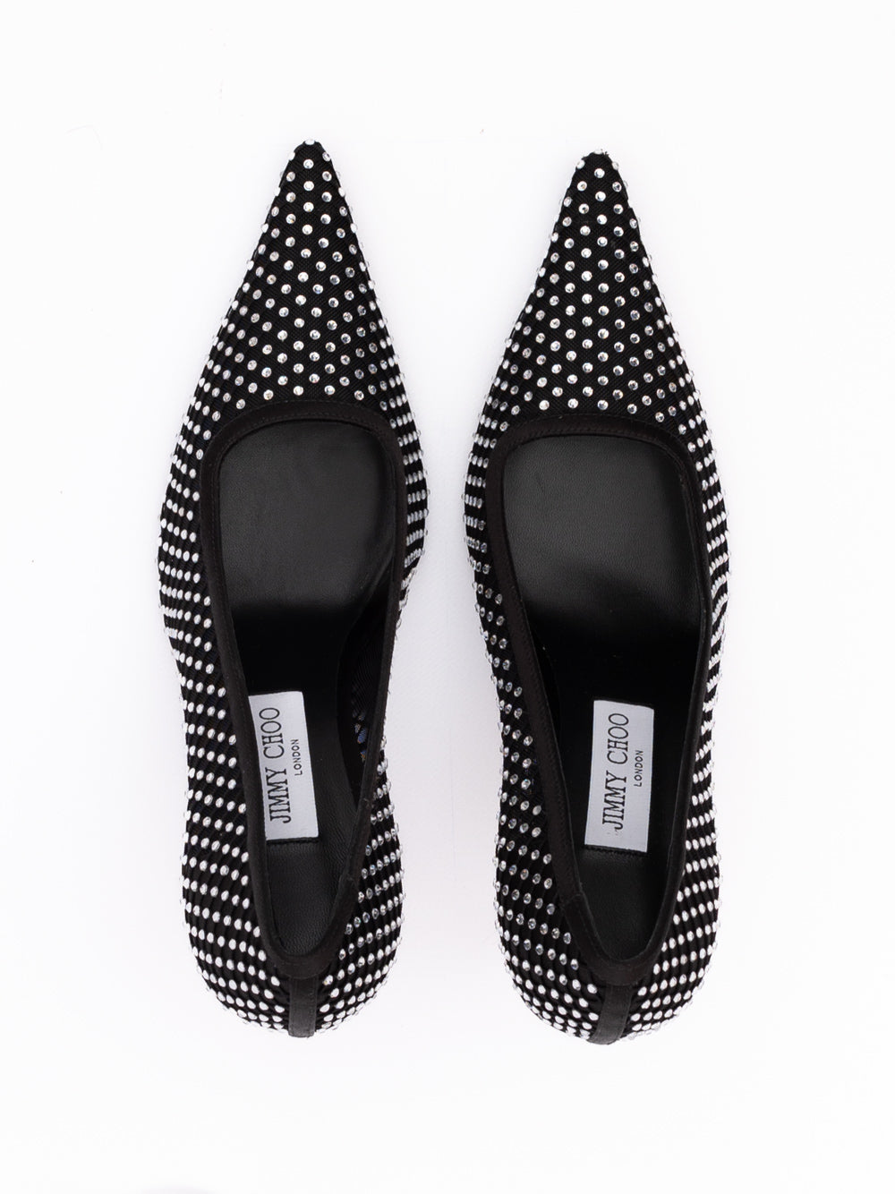 Black Mesh Satin Crystal Ixia 95 Pumps