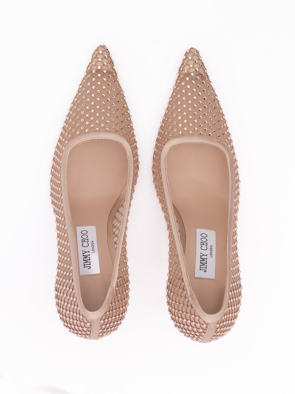 Powder Pink Mesh Satin Crystal Ixia 95 Pumps