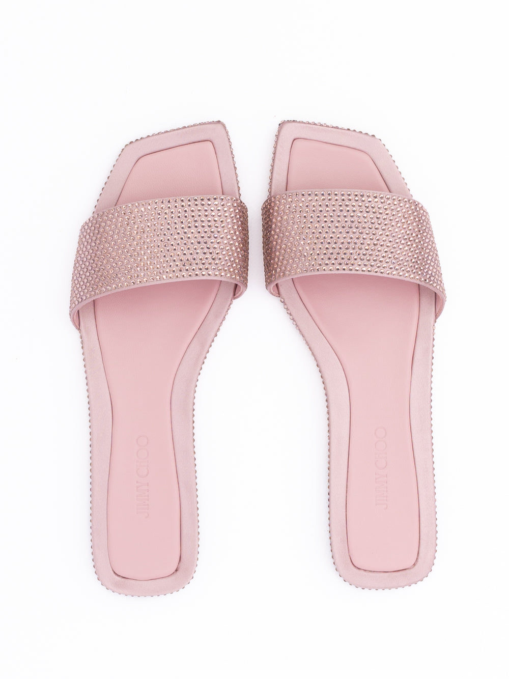 Pink Satin Crystal Clovis Flat