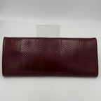 CELINE TRIOMPHE Reptile Skin Burgundy Clutch