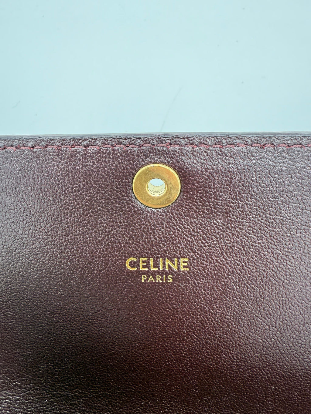 CELINE TRIOMPHE Reptile Skin Burgundy Clutch