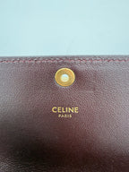 CELINE TRIOMPHE Reptile Skin Burgundy Clutch