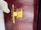 CELINE TRIOMPHE Reptile Skin Burgundy Clutch