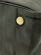 CHANEL Shopping Black Leather and Fabric Tote Bag