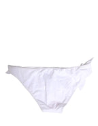 White Nylon DG Logo Plaque Bikini Bottom Swimwear