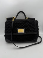 DOLCE & GABBANA Sicily Python and Macramé Handbag