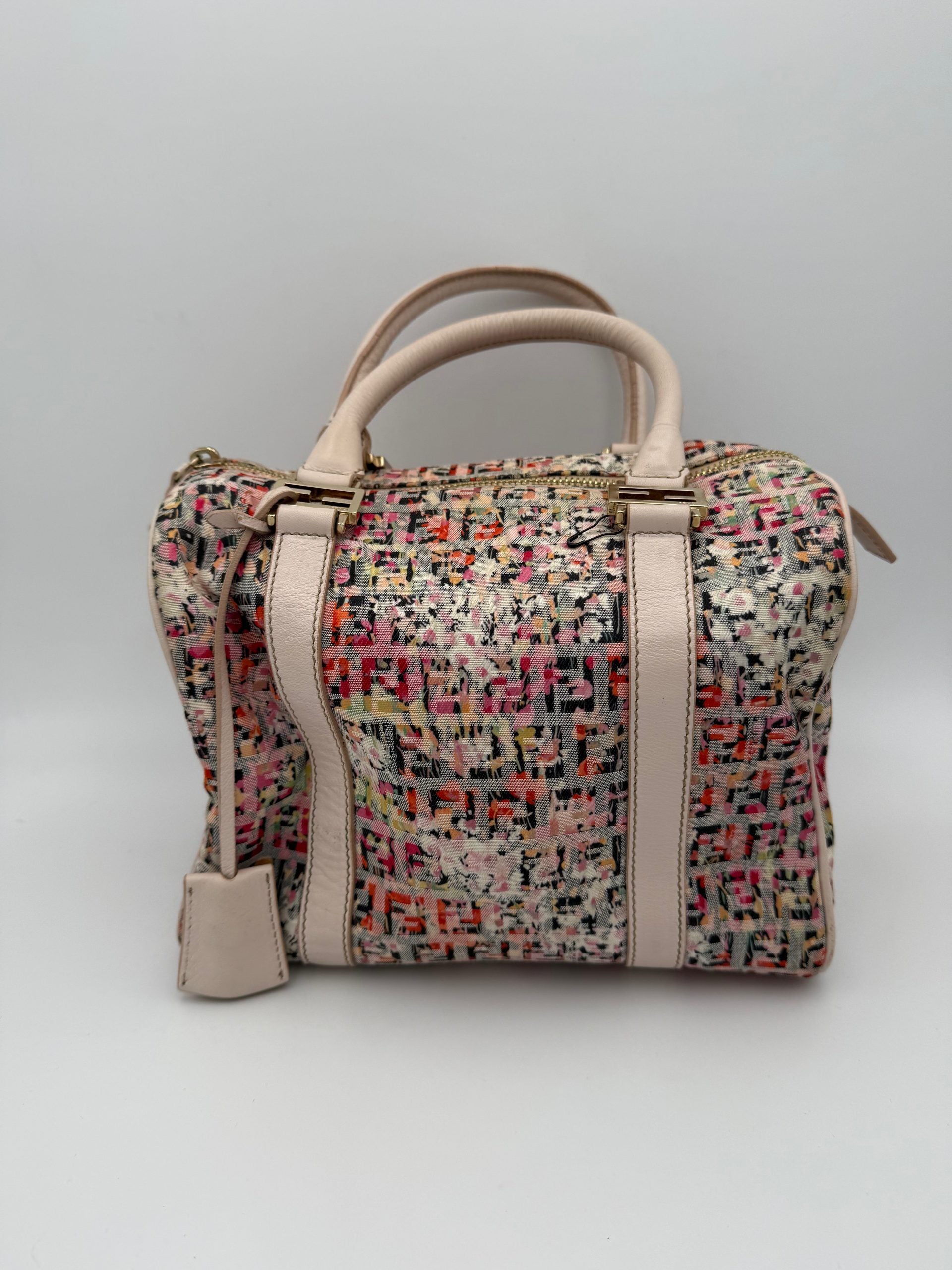 FENDI Bauletto FF Fabric Flowers Handbag