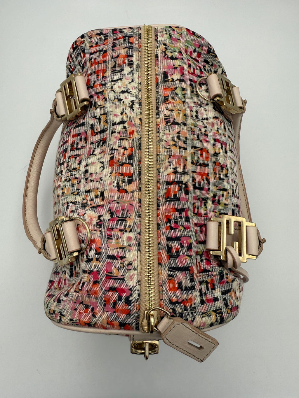 FENDI Bauletto FF Fabric Flowers Handbag