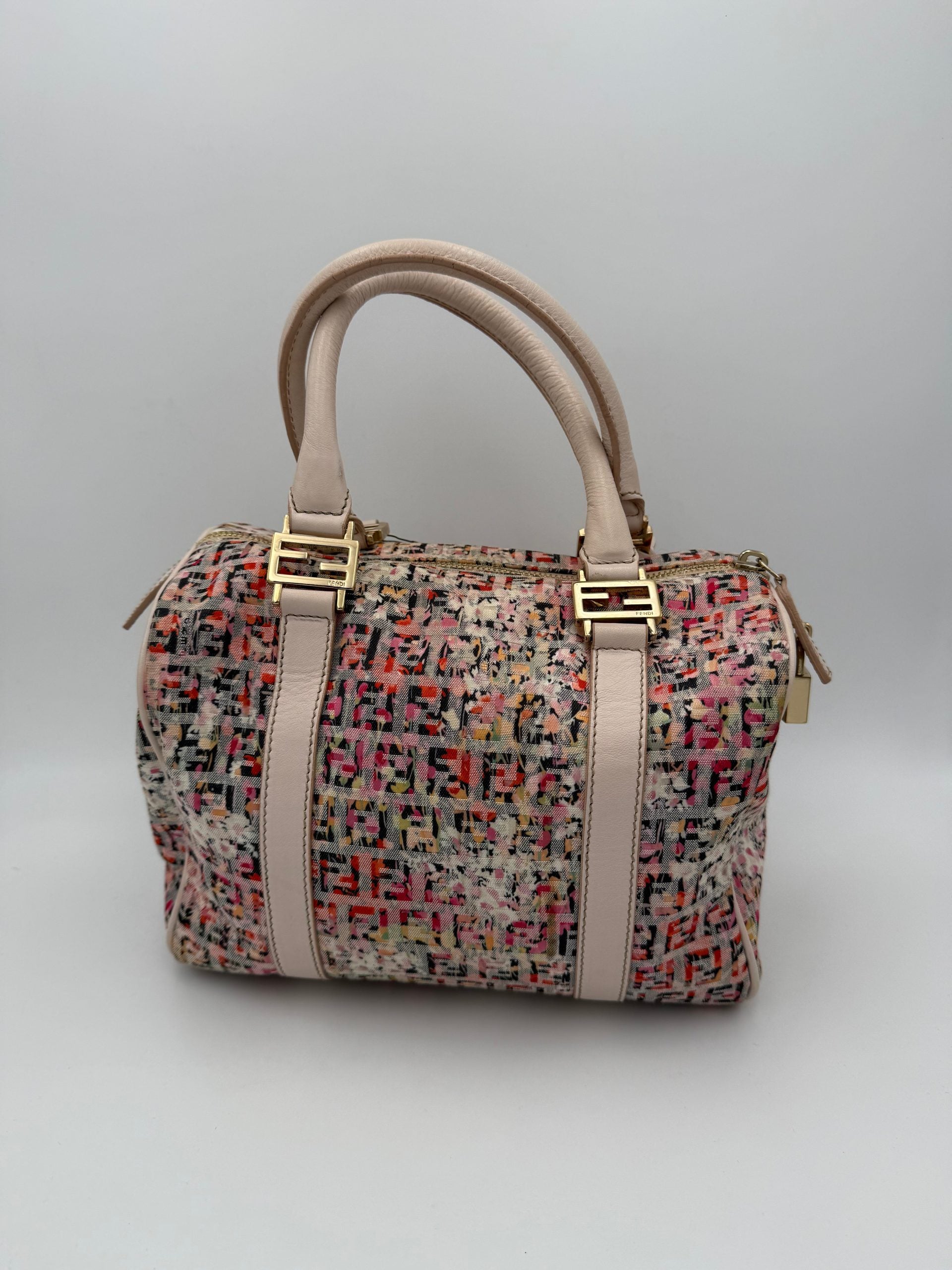 FENDI Bauletto FF Fabric Flowers Handbag