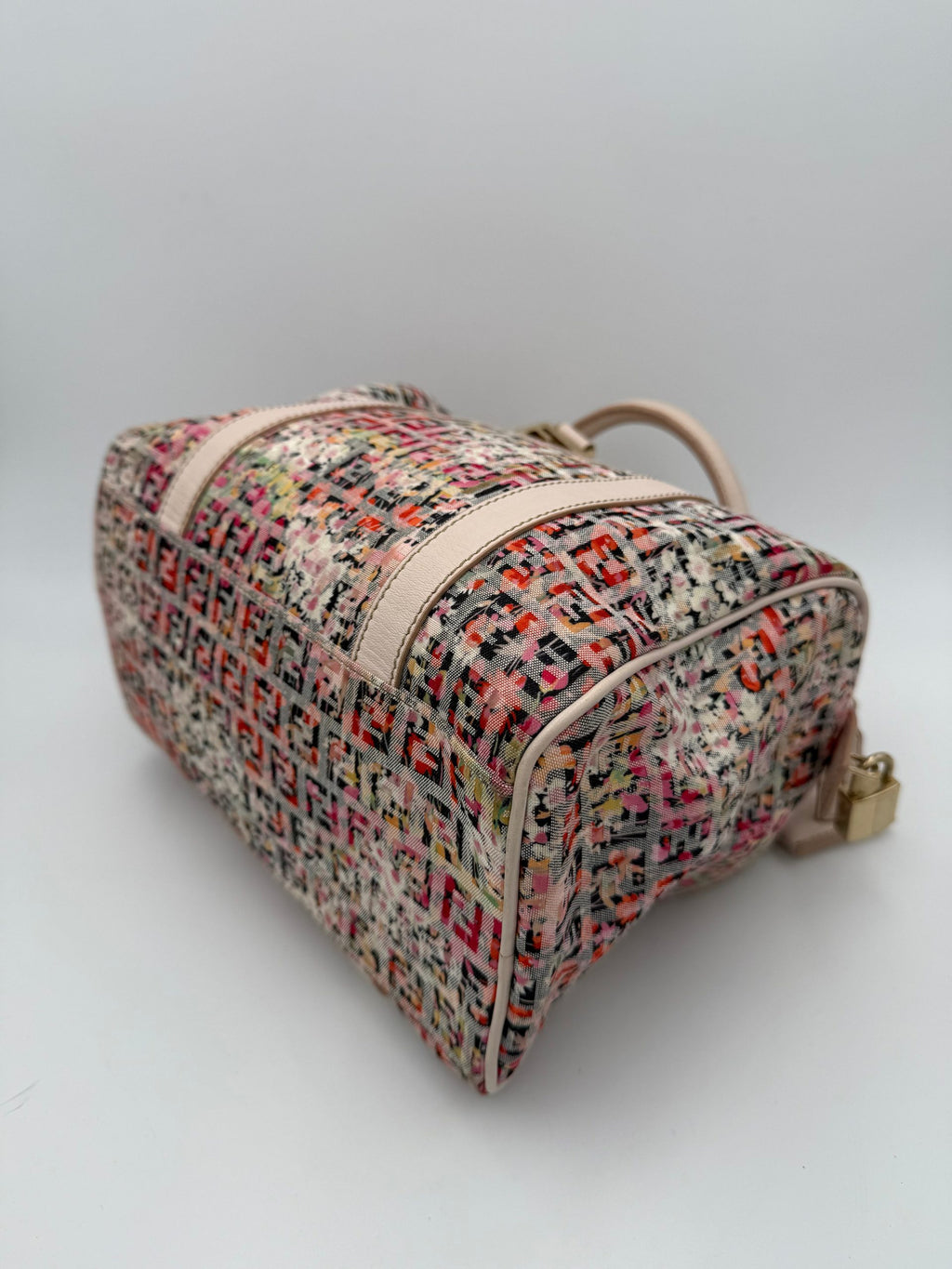 FENDI Bauletto FF Fabric Flowers Handbag