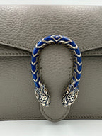 GUCCI DIONYSUS Hammered Leather Grey Handbag