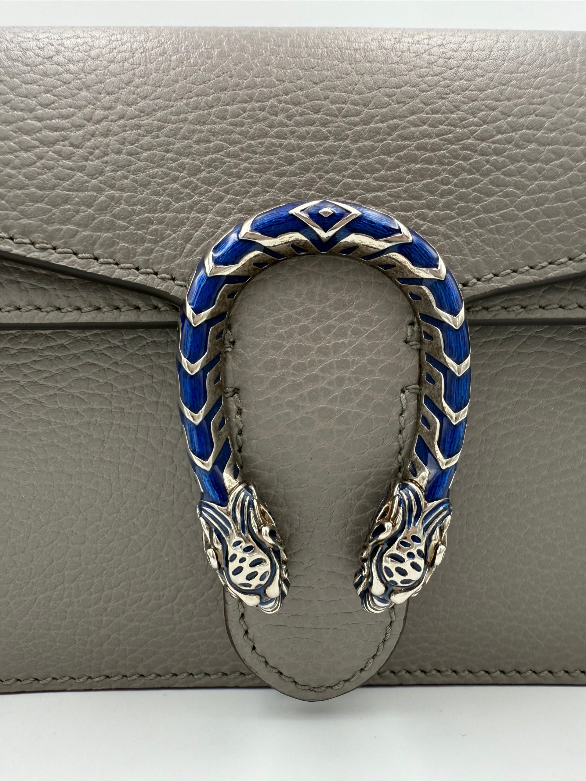 GUCCI DIONYSUS Hammered Leather Grey Handbag