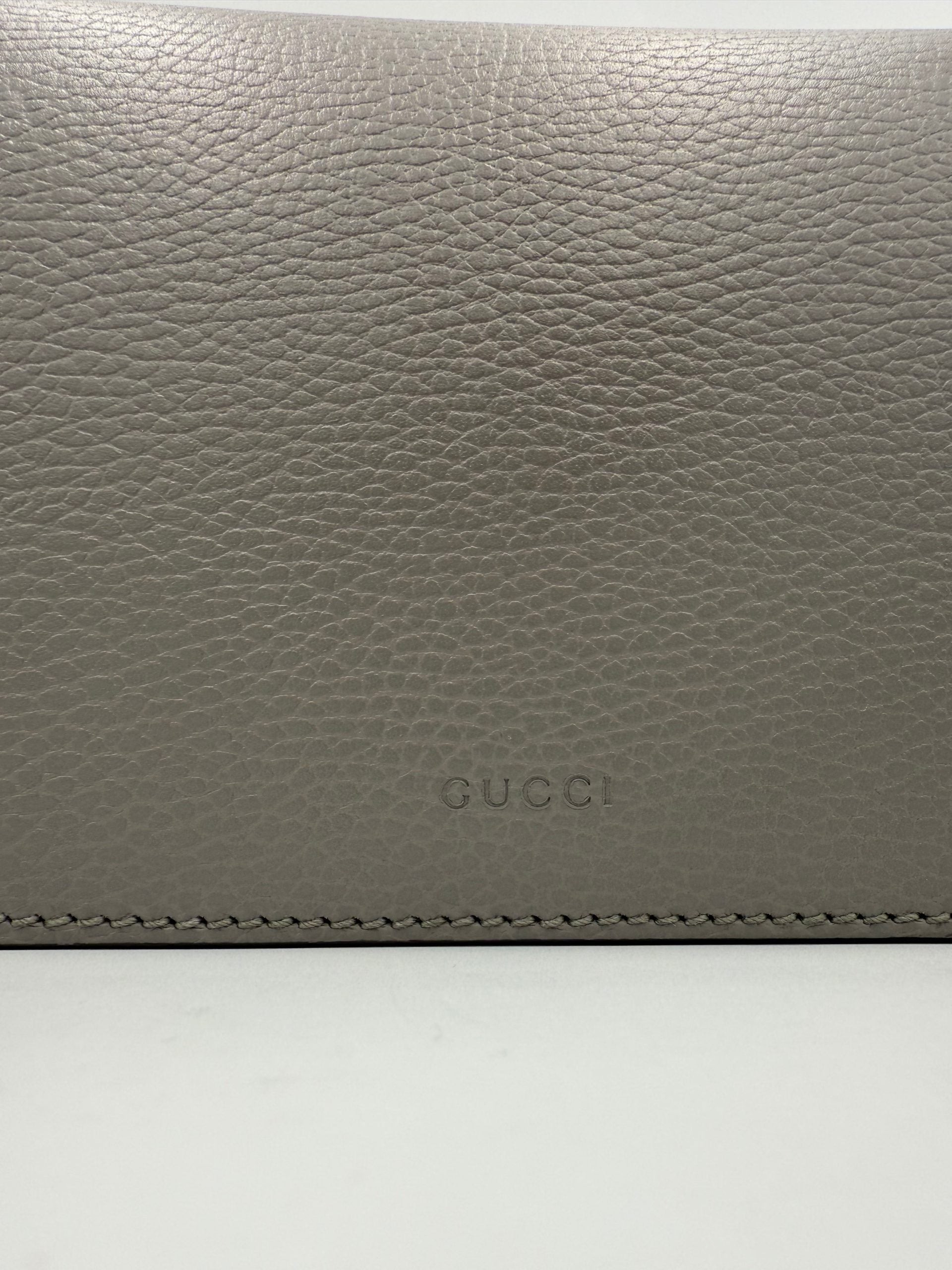 GUCCI DIONYSUS Hammered Leather Grey Handbag