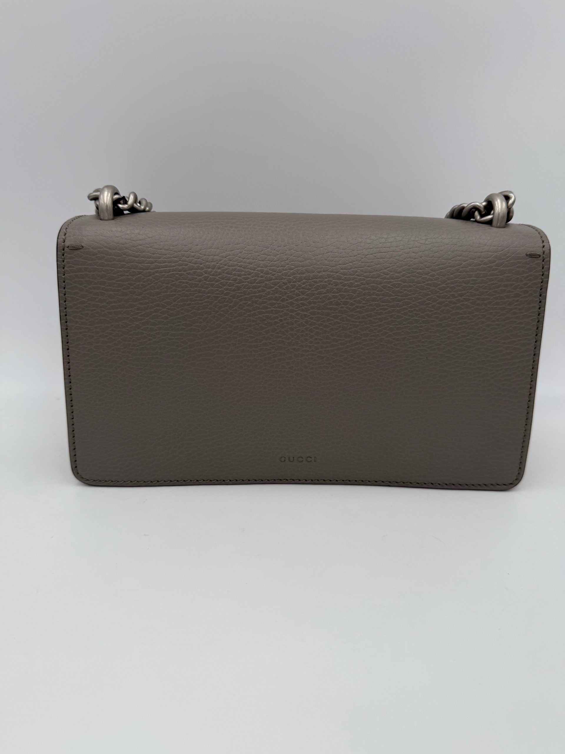 GUCCI DIONYSUS Hammered Leather Grey Handbag