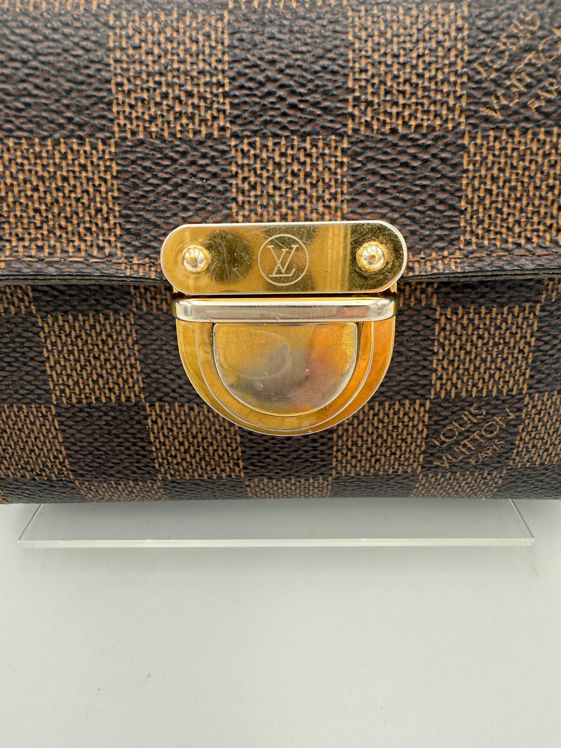 LOUIS VUITTON PUSH-LOCK Damier Ebene Wallet
