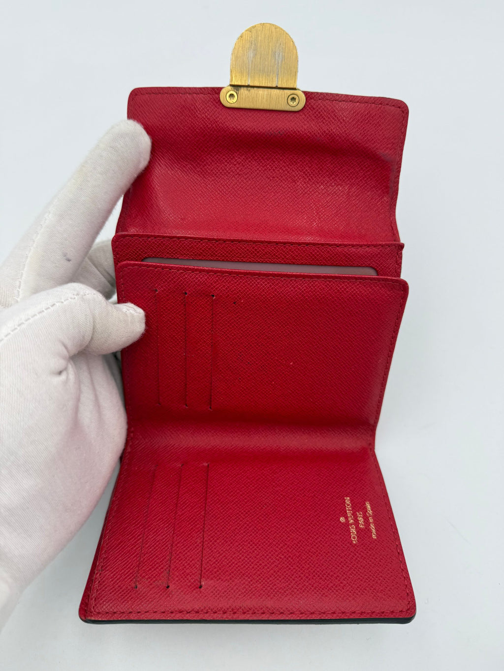 LOUIS VUITTON PUSH-LOCK Damier Ebene Wallet