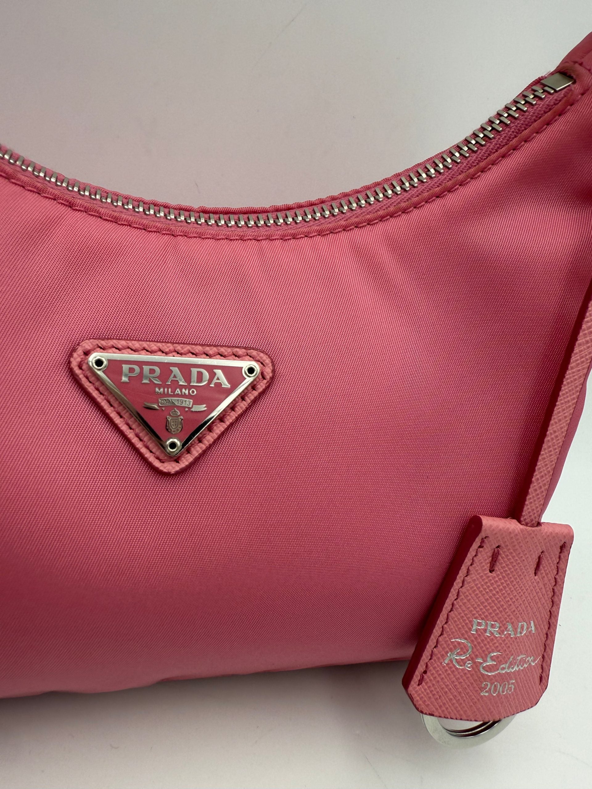 PRADA HOBO Re-Nylon Pink Handbag