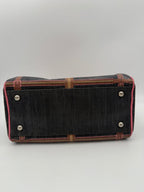 FENDI Bauletto Canvas Print Selleria Handbag