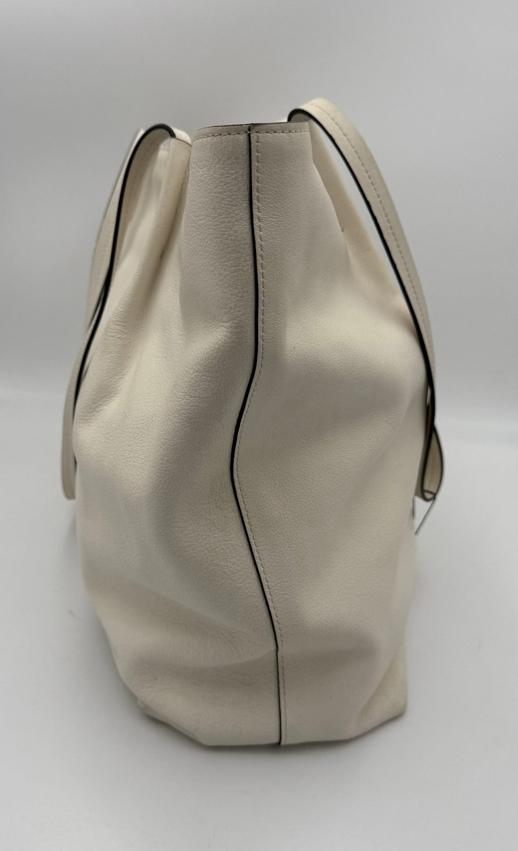 PRADA SHOPPING White Leather Handbag