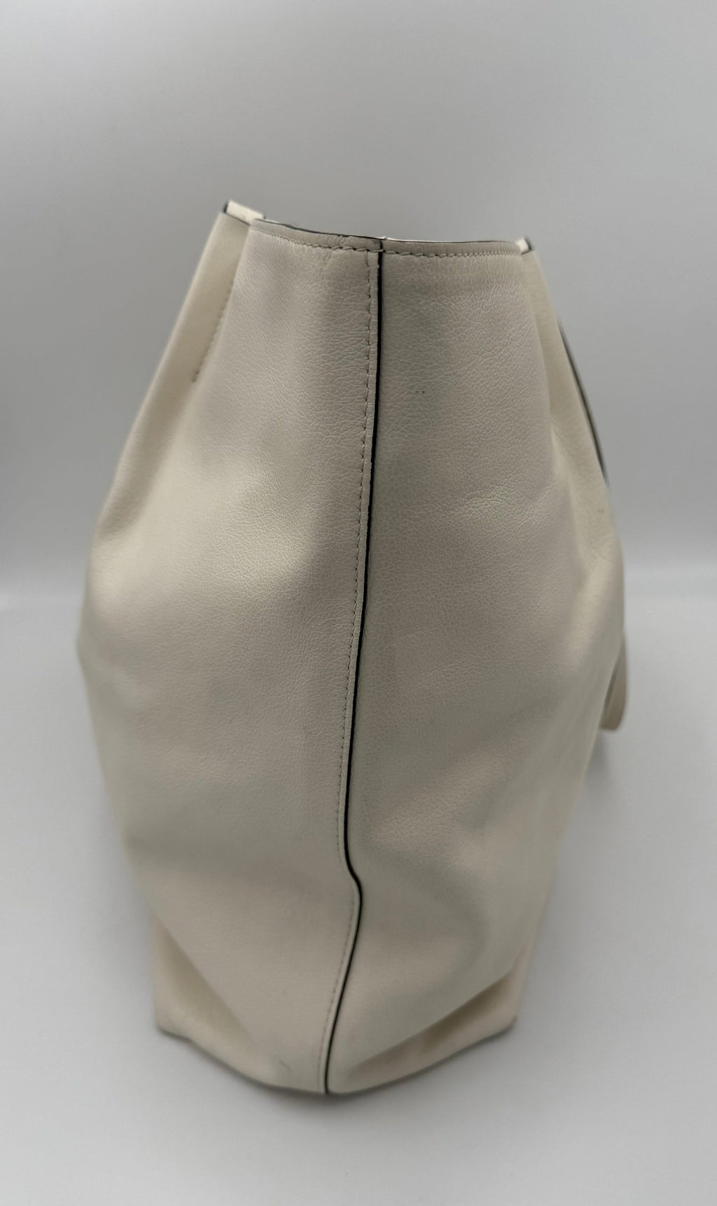 PRADA SHOPPING White Leather Handbag