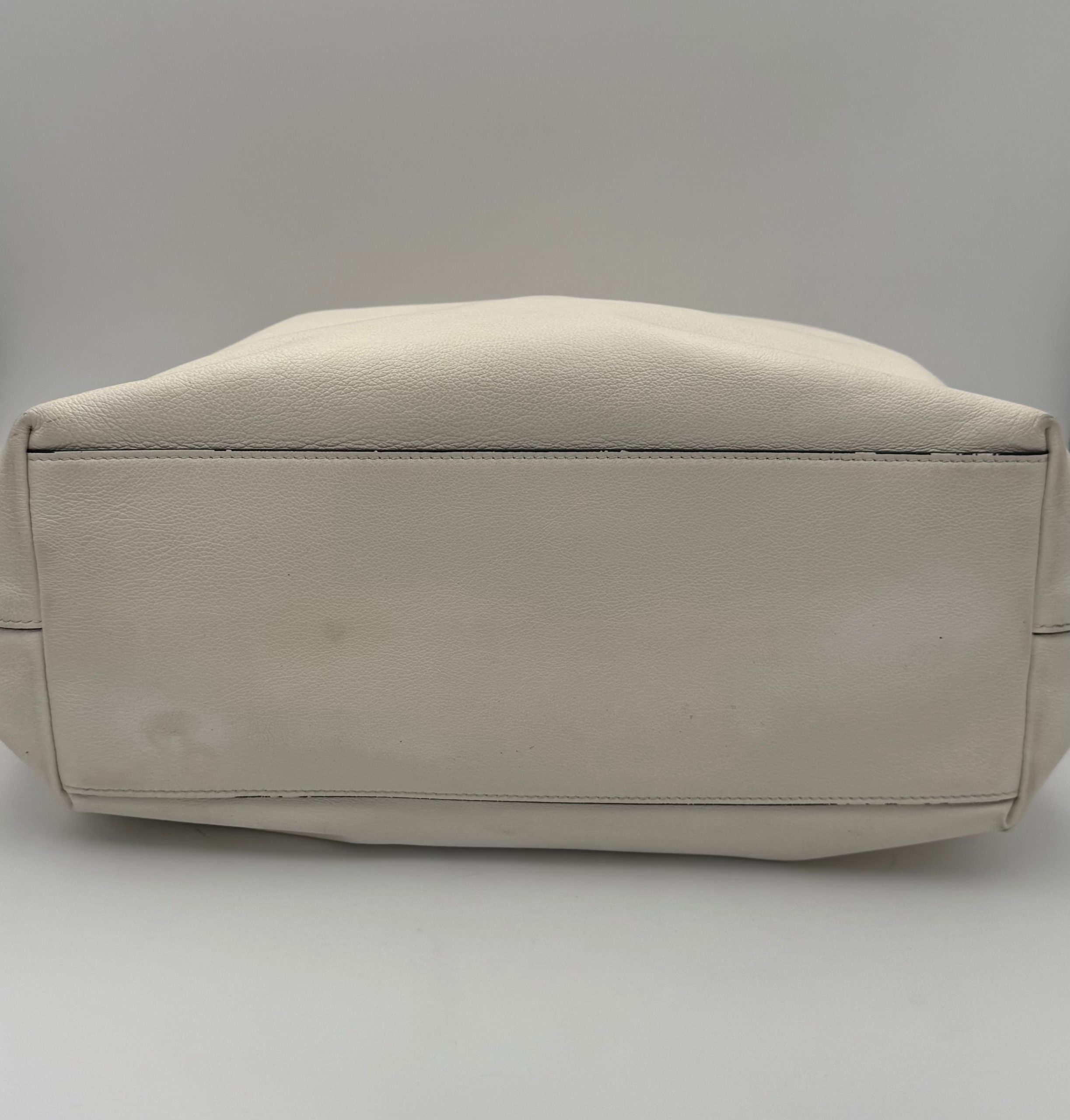 PRADA SHOPPING White Leather Handbag