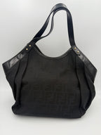 FENDI Hobo FF Zucca Black Shoulder Bag