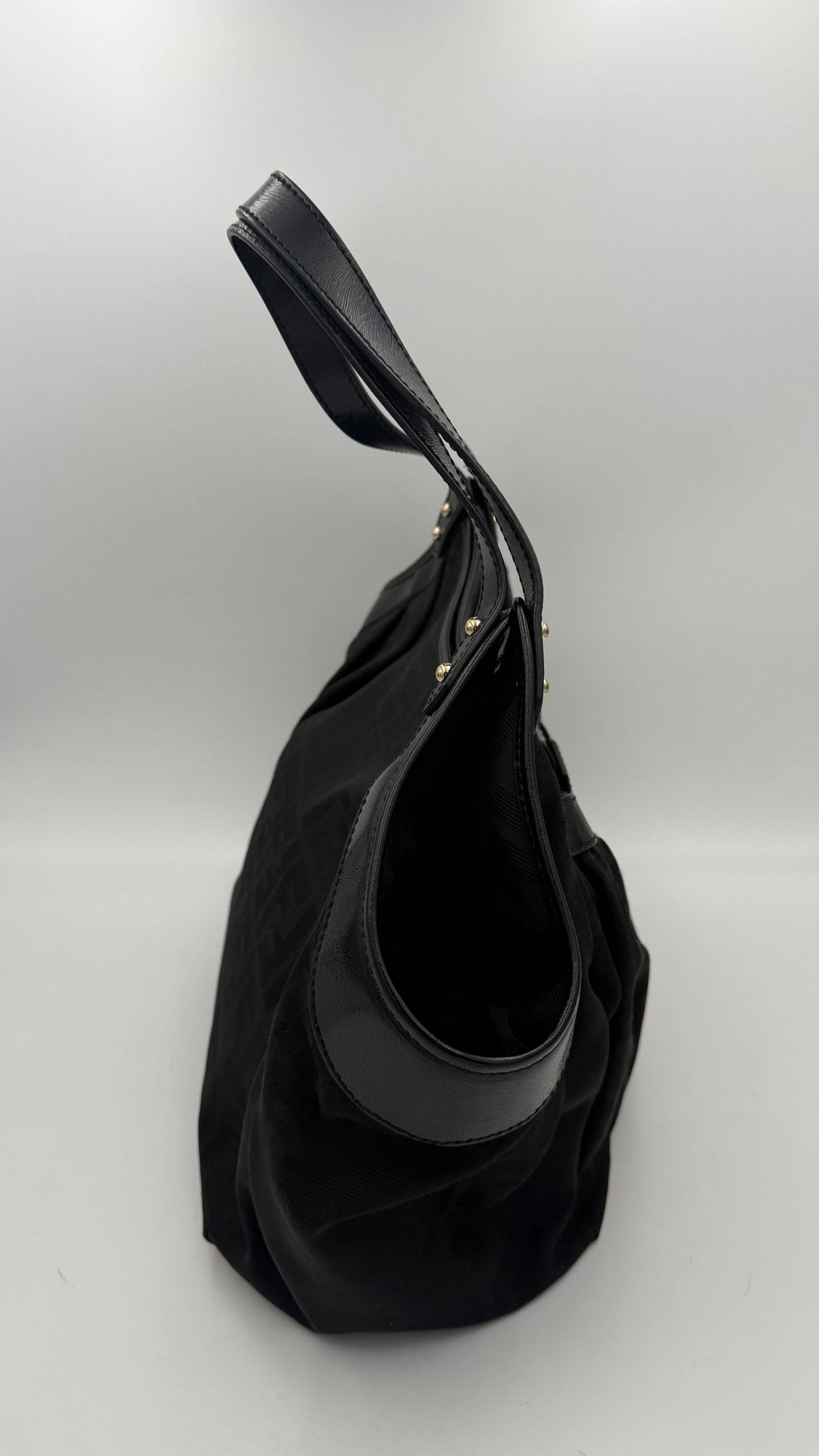 FENDI Hobo FF Zucca Black Shoulder Bag