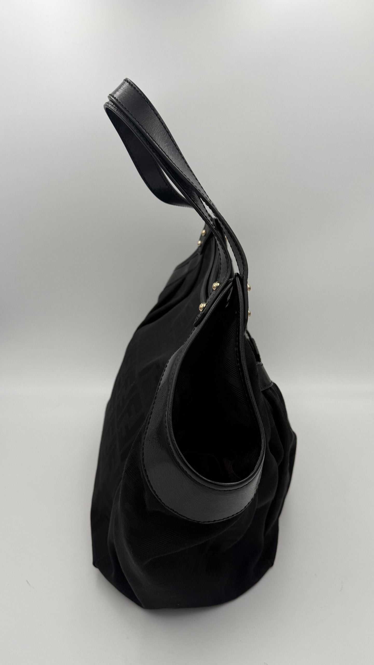 FENDI Hobo FF Zucca Black Shoulder Bag
