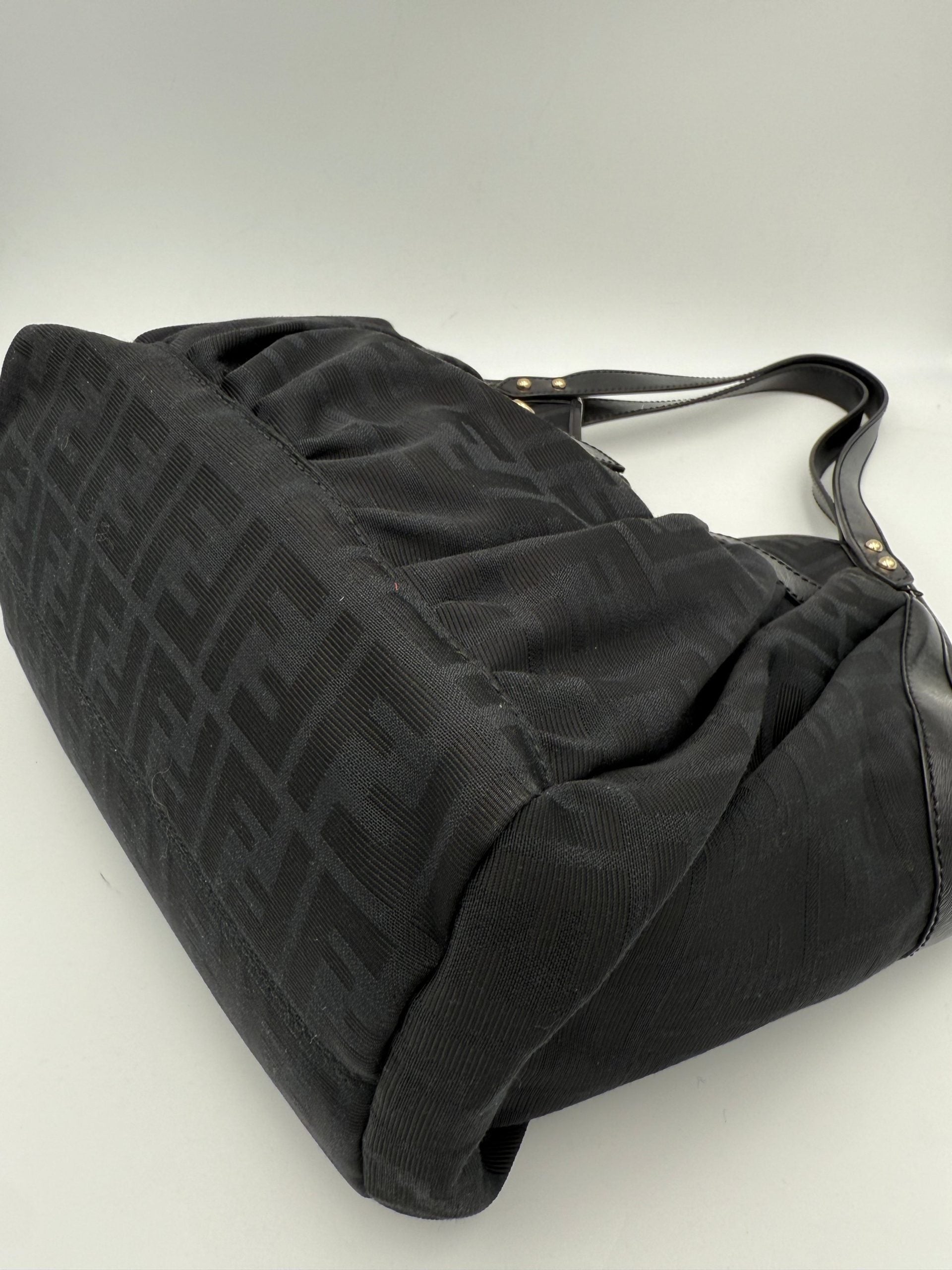 FENDI Hobo FF Zucca Black Shoulder Bag