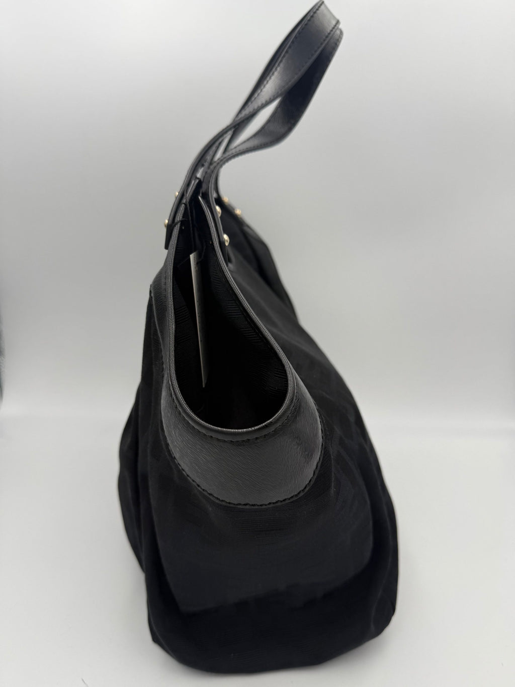 FENDI Hobo FF Zucca Black Shoulder Bag