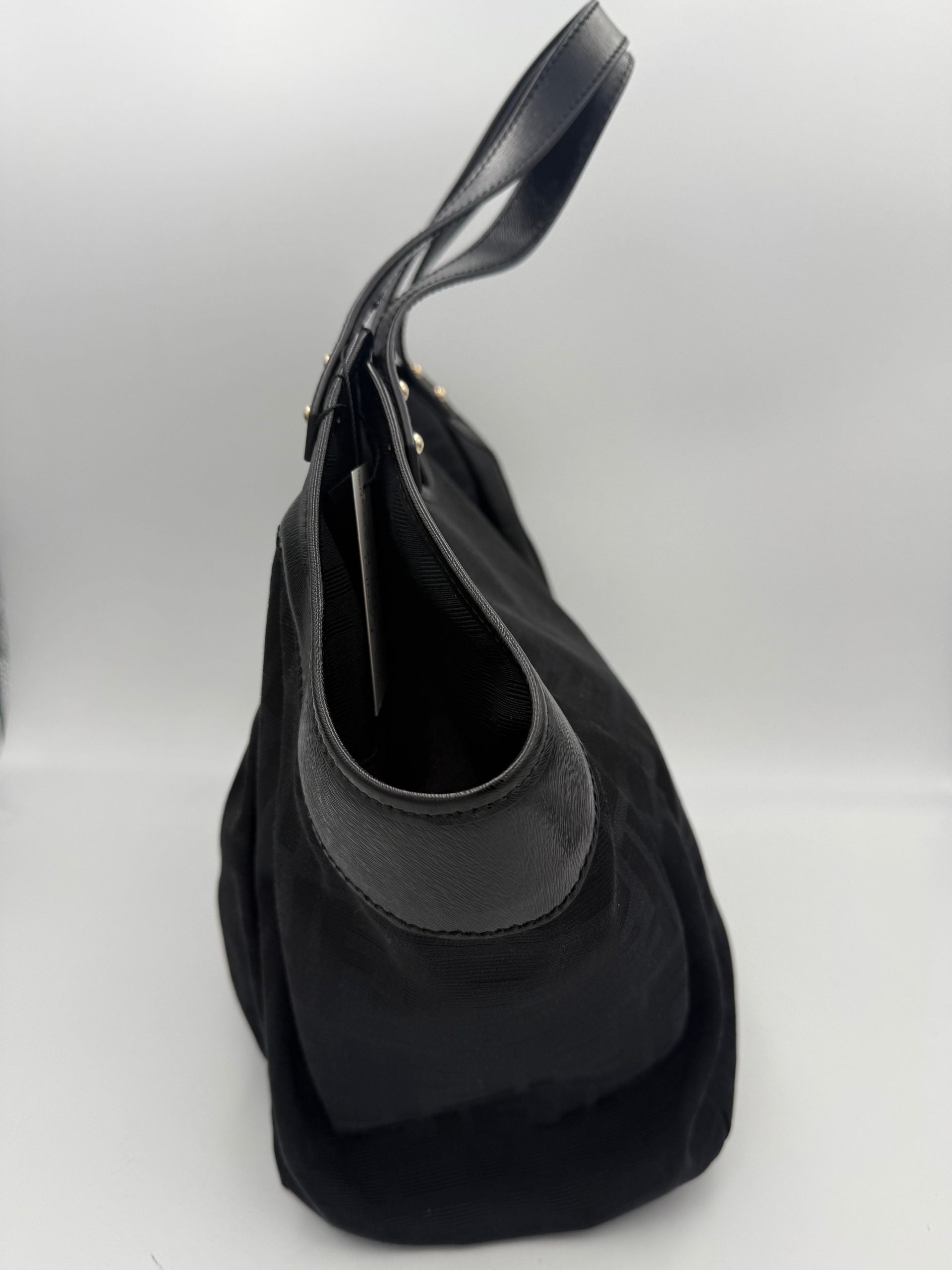 FENDI Hobo FF Zucca Black Shoulder Bag