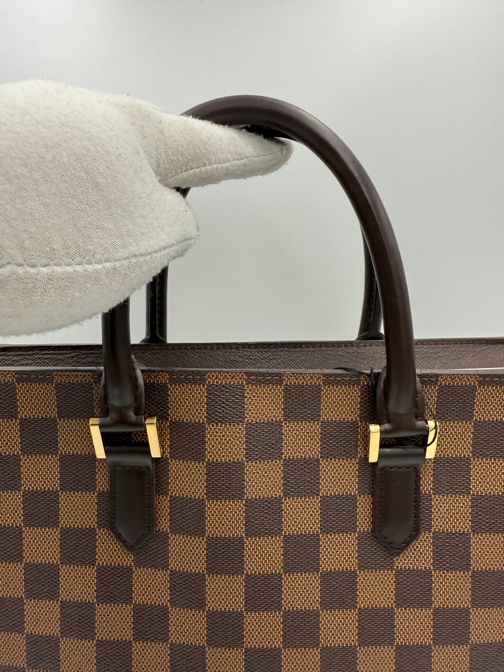 LOUIS VUITTON SAC PLAT PARIS PM Damier Ebene Handbag