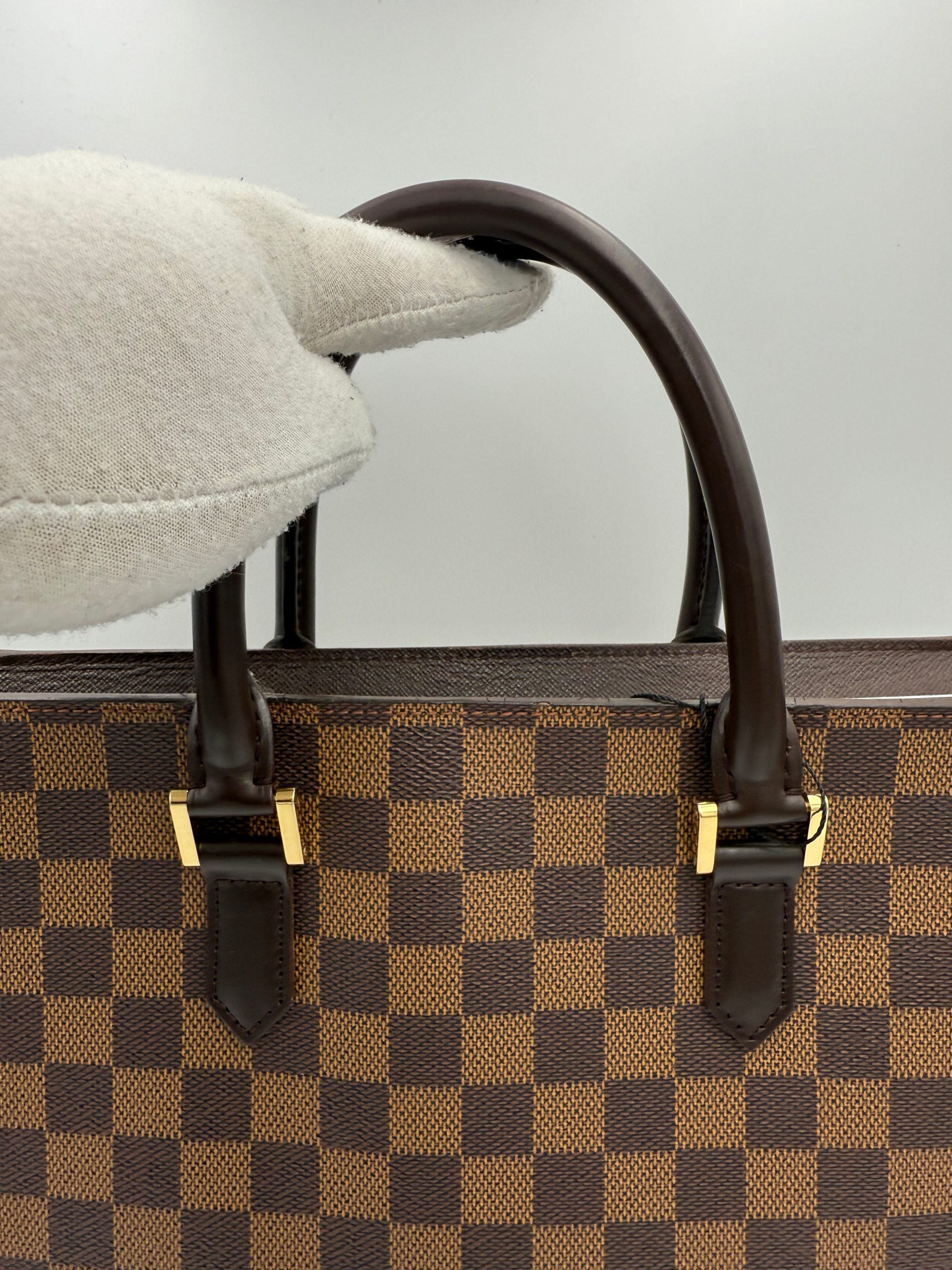 LOUIS VUITTON SAC PLAT PARIS PM Damier Ebene Handbag