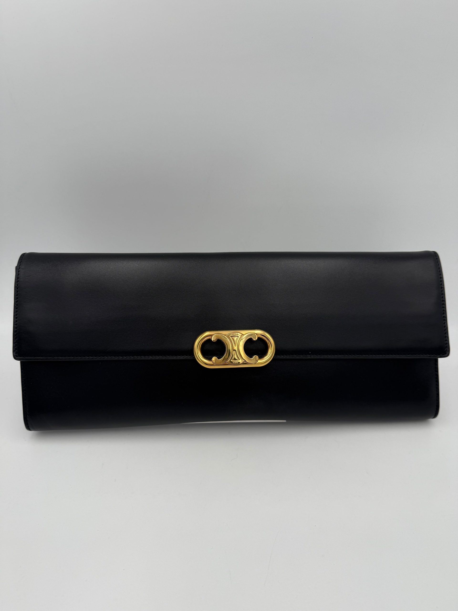 CELINE TRIOMPHE Black Clutch
