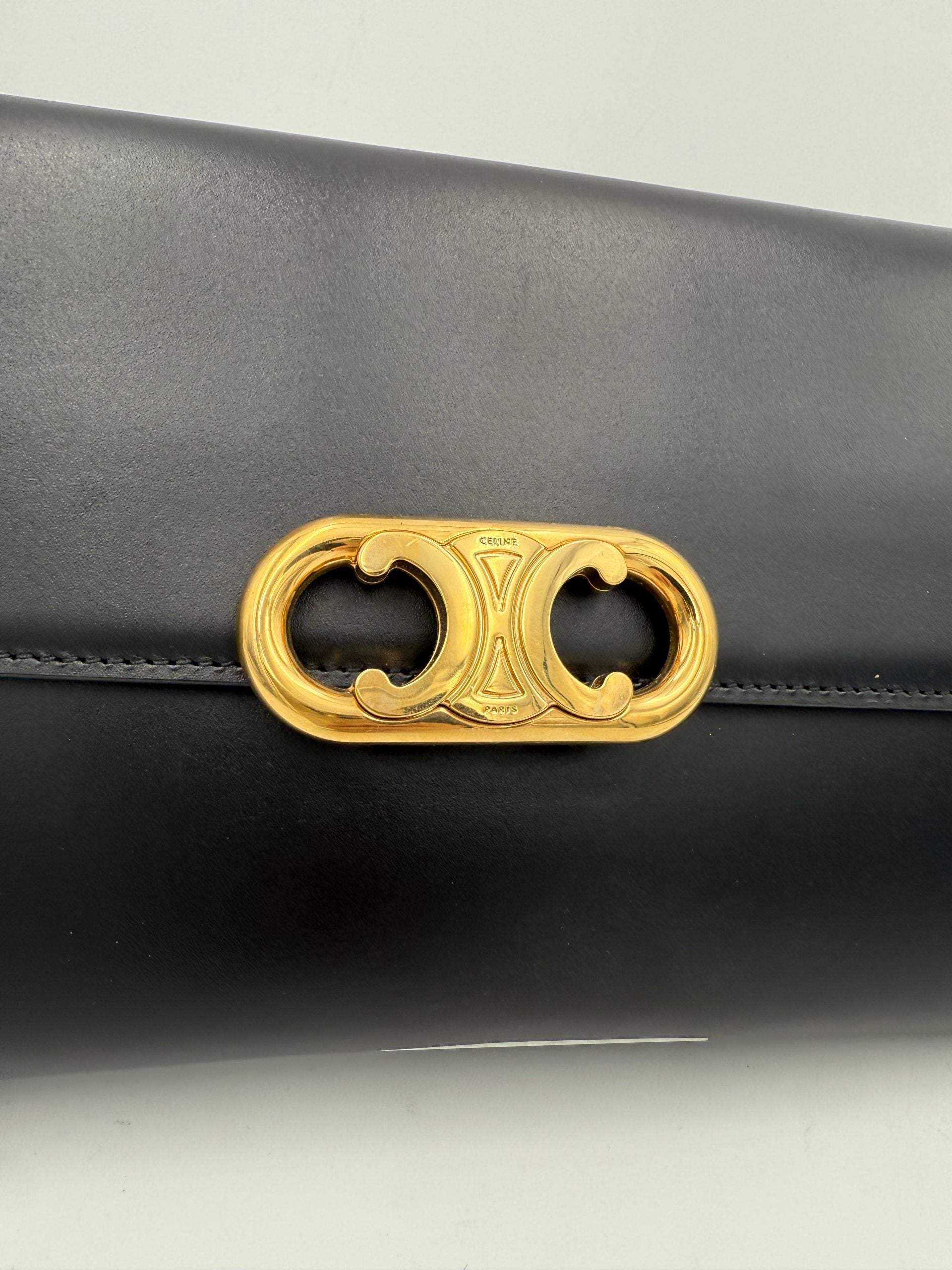 CELINE TRIOMPHE Black Clutch