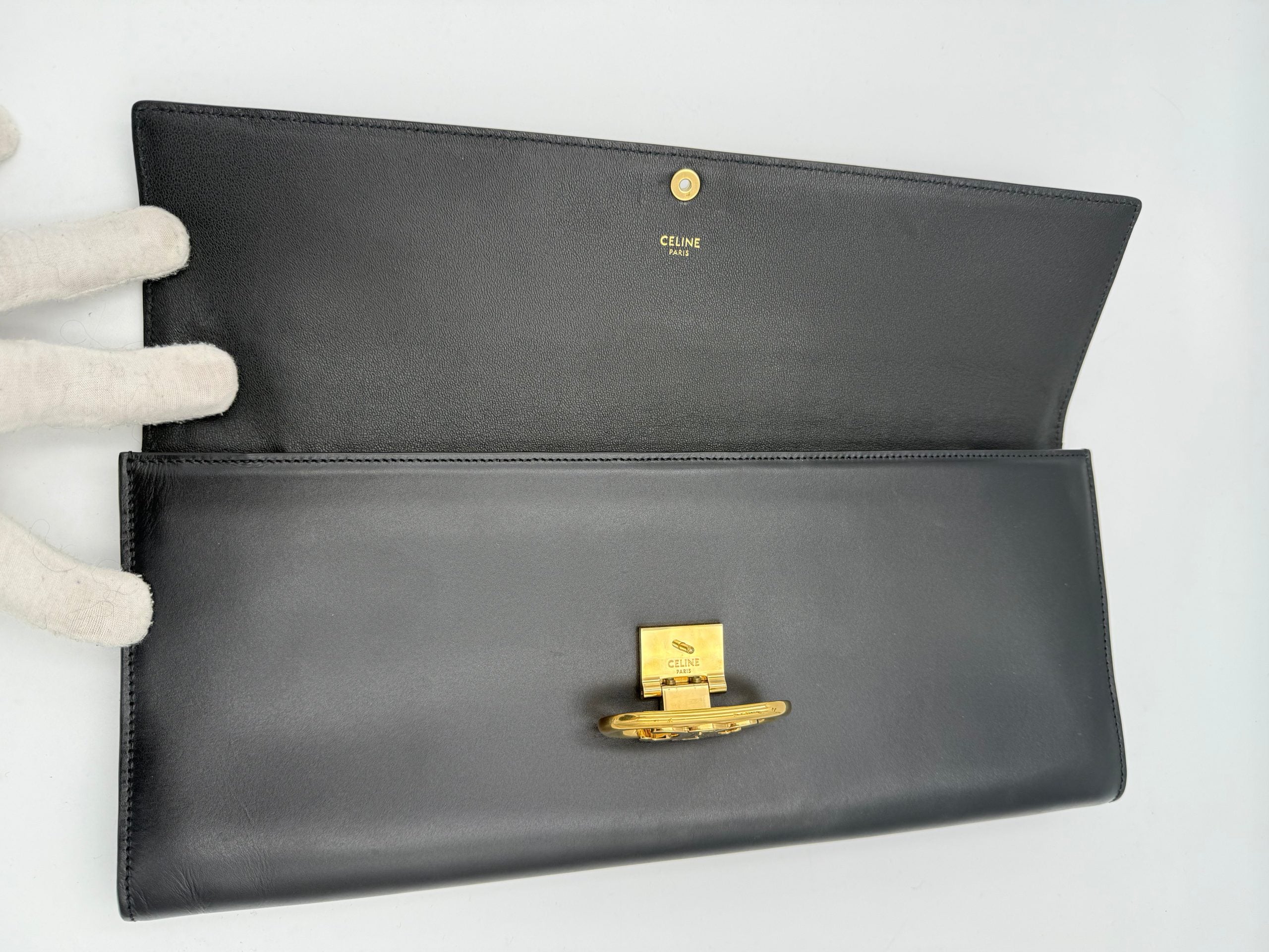 CELINE TRIOMPHE Black Clutch