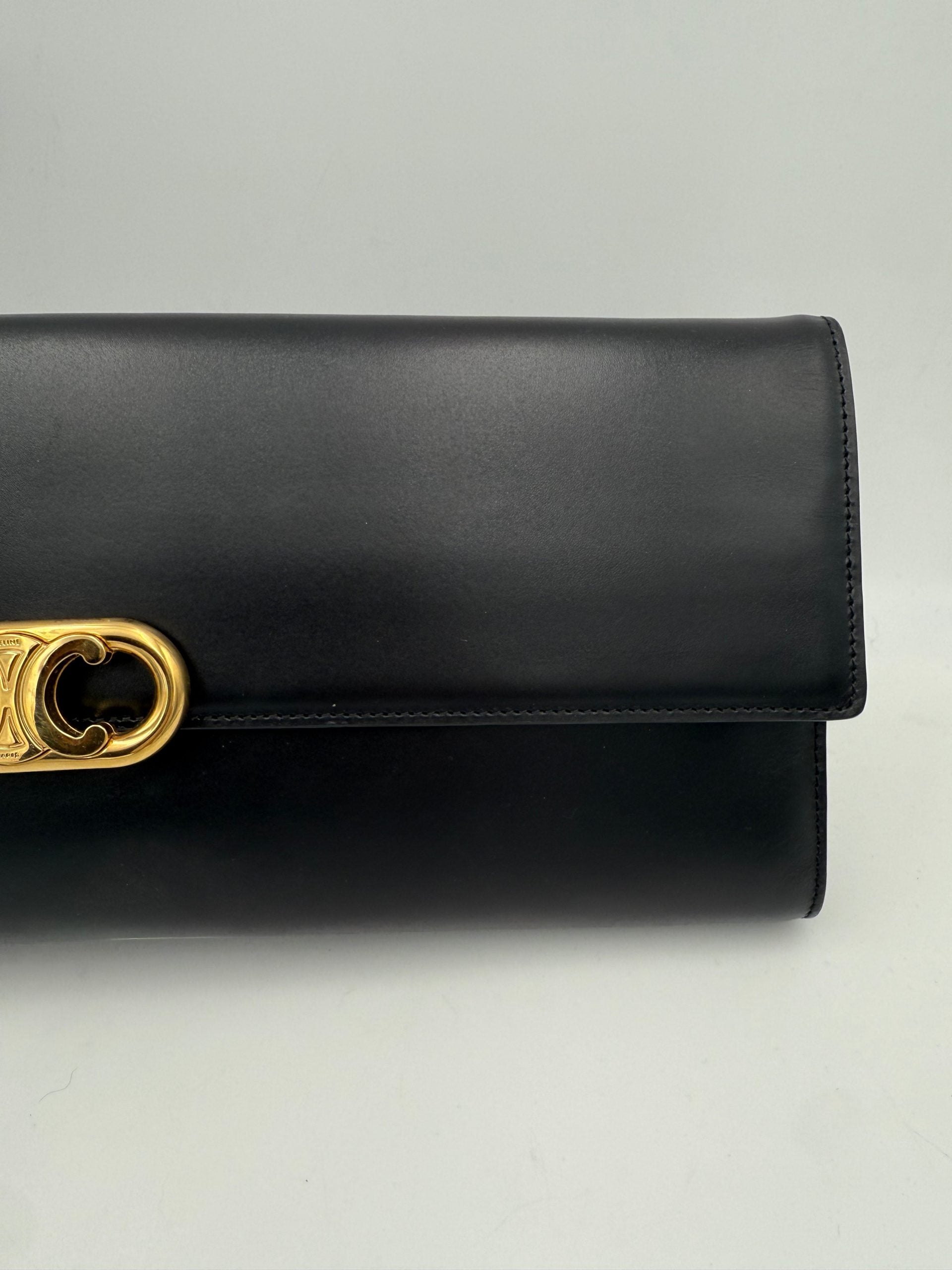 CELINE TRIOMPHE Black Clutch