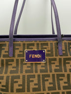 FENDI Roll FF Zucca and Purple Leather Bag