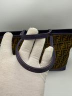 FENDI Roll FF Zucca and Purple Leather Bag