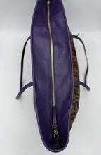 FENDI Roll FF Zucca and Purple Leather Bag