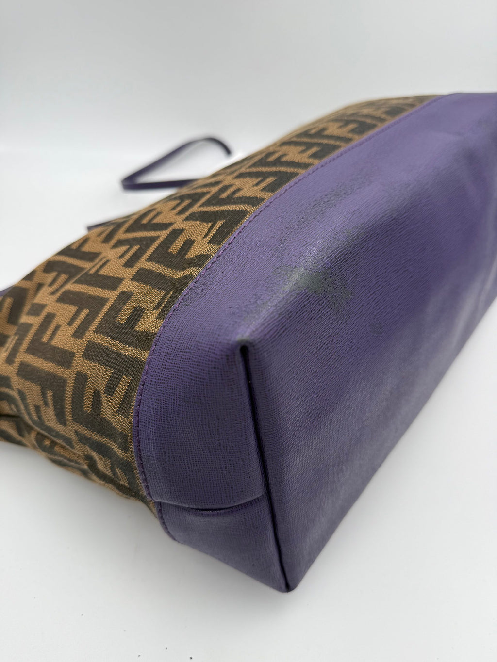 FENDI Roll FF Zucca and Purple Leather Bag