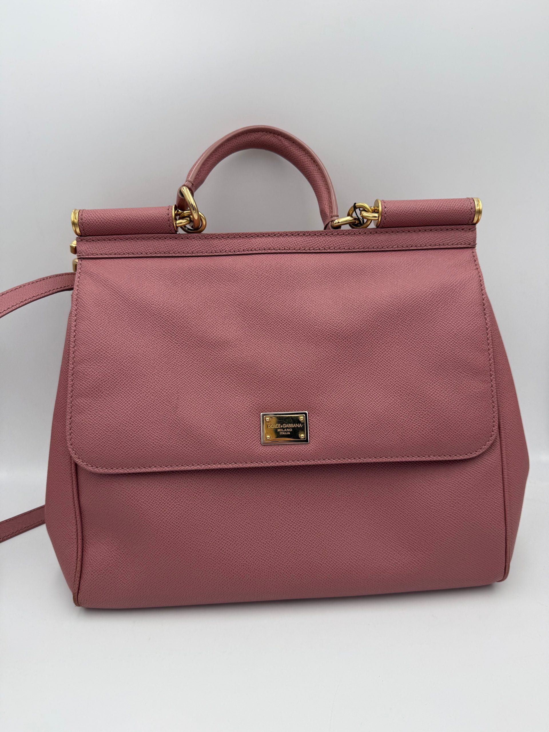 DOLCE & GABBANA SICILY Pink Large Handbag