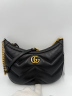 GUCCI HOBO PUFFER MARMONT Black Handbag