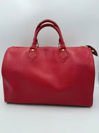 LOUIS VUITTON Speedy 35 EPI Red Handbag