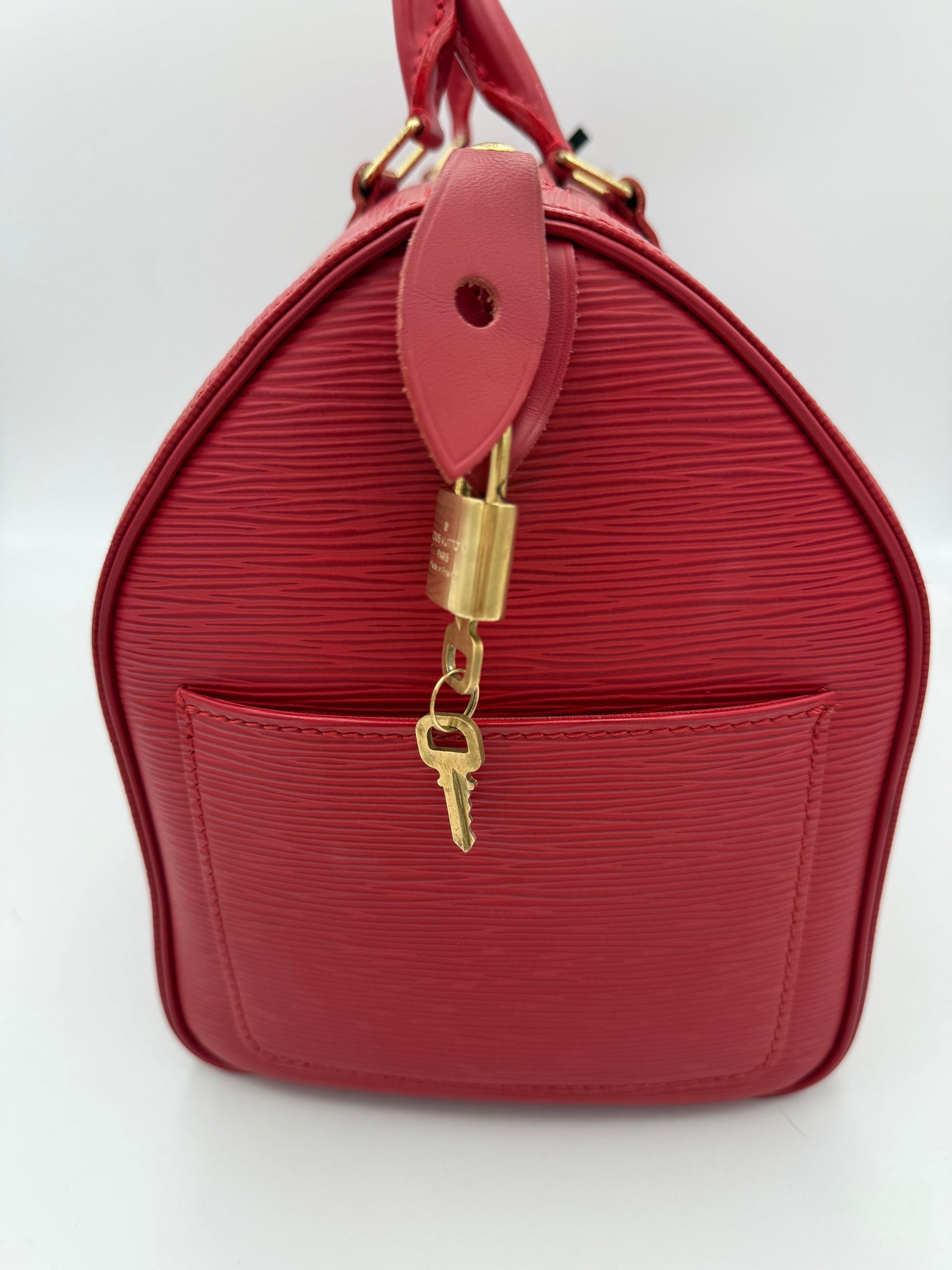 LOUIS VUITTON Speedy 35 EPI Red Handbag